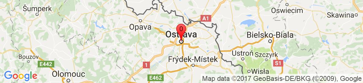 Map of Ostrava, Czechia. Weitere detaillierte Karte ist nur für registrierte Benutzer. Bitte registrieren oder einloggen.